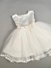 Load image into Gallery viewer, Dress 3 Girls Christening Baptismal Embroidered Dress with Pearl Accents, Matching  Cape  and Hat
