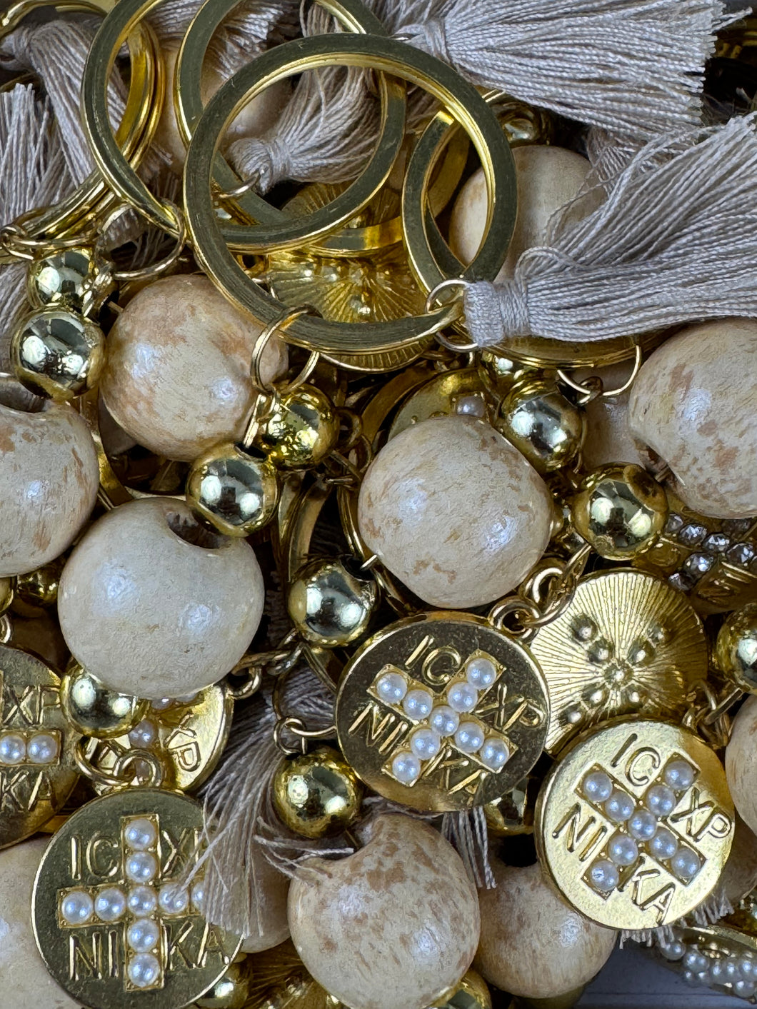Martirika Keychain Konstantinato with Wooden Beads and Tassel
