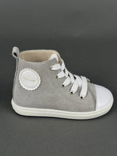 Load image into Gallery viewer, Baby Walker Grey Suede High Cut Walking Shoe with Laces Made in Greece BB202595
