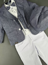 Load image into Gallery viewer, Rosies Collections 7pc full suit, Trimmed Dress shirt, Cuff sleeves, Pants, Jacket, Vest, Belt, Cap. Made in Greece exclusively for Rosies Collections S201924
