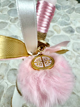 Load image into Gallery viewer, Corded Easter Candle with Soft Pink Pompom Keychain and Konstantinato Charm  EC2024211
