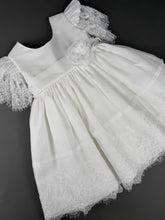 Load image into Gallery viewer, Dress 91 Girls Baptismal Christening French lace, Dress with matching Bolero and Hat. Made in Greece exclusively for Rosies Collections. 202591
