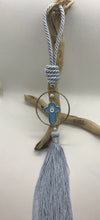Load image into Gallery viewer, Gouri 29 Baby Blue Rope, Silver Hoop With Baby Blue Cross and Large Tassel
