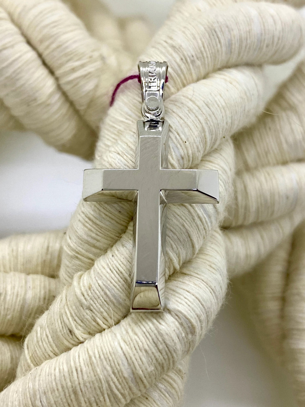 Triantos 14k Polished White Gold Cross 222414