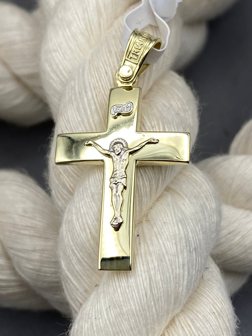 Triantos 14k Yellow  and White Gold Cross Polished  4.06g 222520
