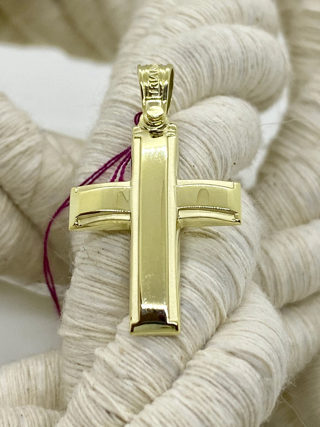 Triantos 14k Yellow Gold Polished and Brushed Cross 212243