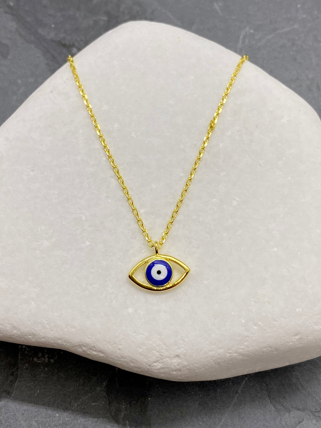 925” Sterling Gold Evil Eye Mayo Necklace GN3