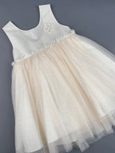 Load image into Gallery viewer, Dress 59 Girls Baptismal Christening Dress very light glitter pink, matching Bolero and Hat. Made in Greece exclusively for Rosies Collections.
