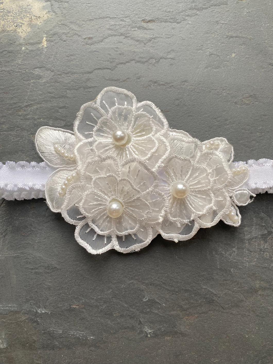 Flower Hair Band with Pearls HB4
