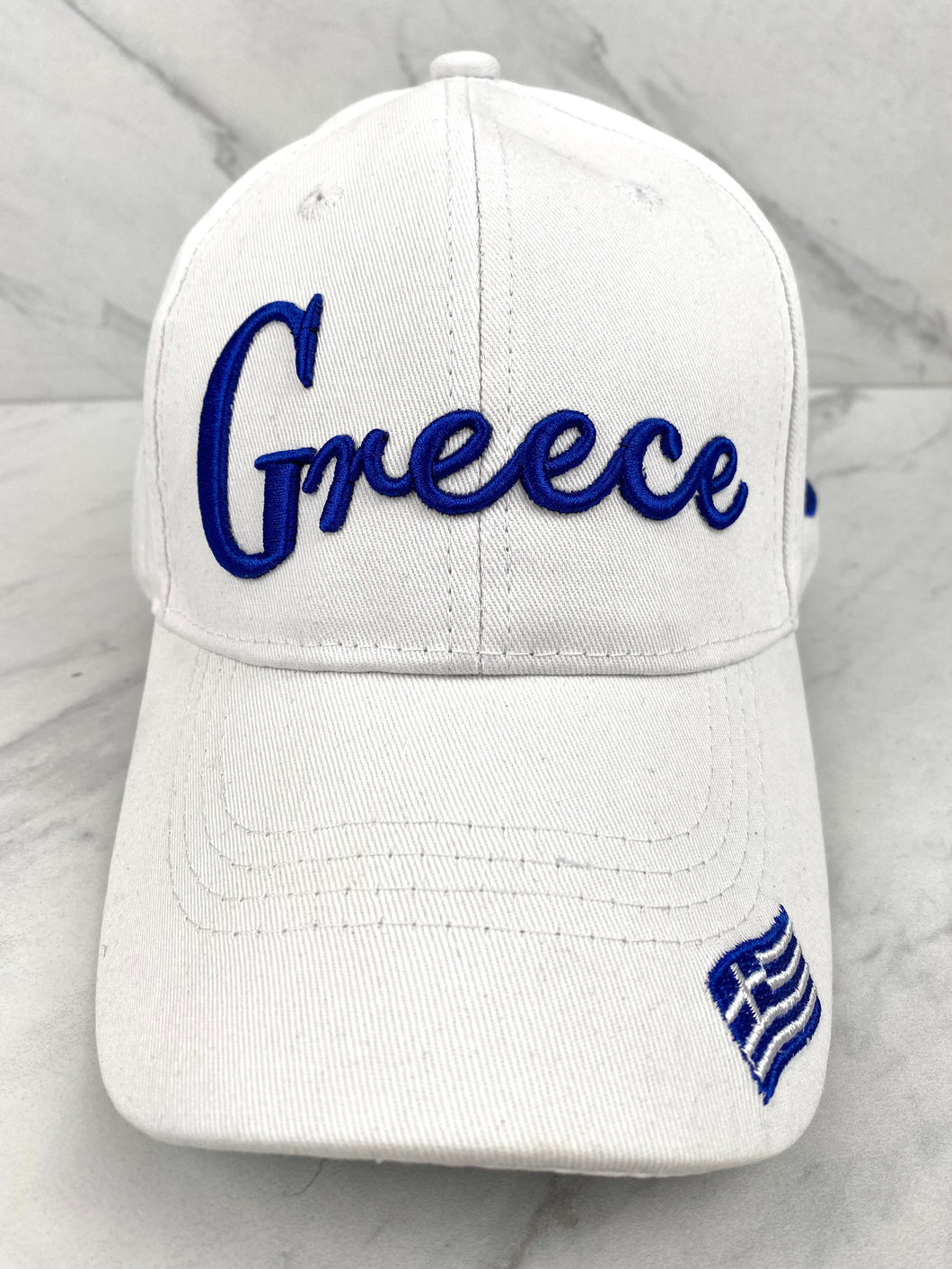 Embroidered Greece Baseball Cap with Embroidered Mati on 1 side BC20222