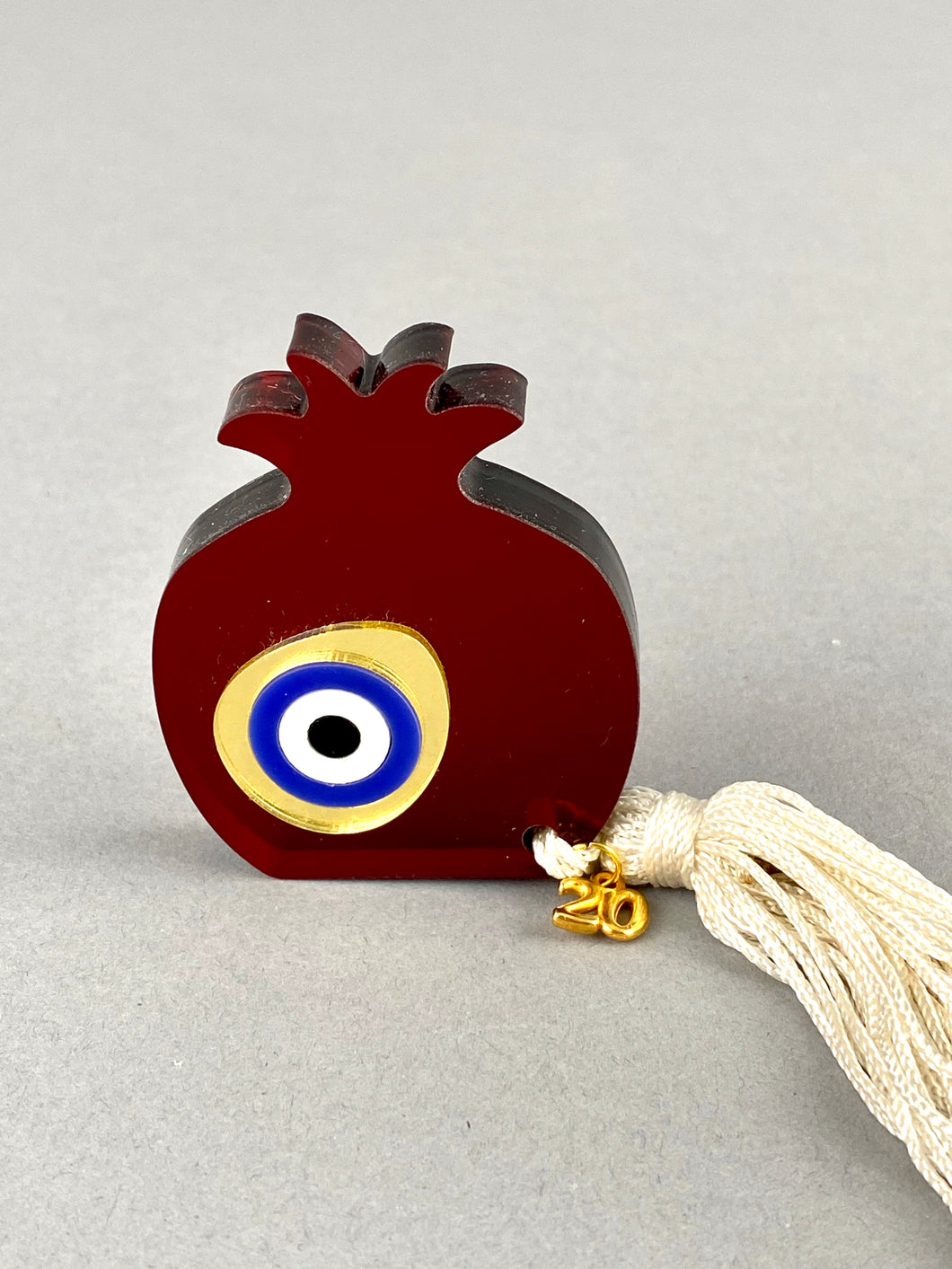Freestanding Acrylic Evil Eye Mati  Pomegranate with Tassel and 2020 Charm
