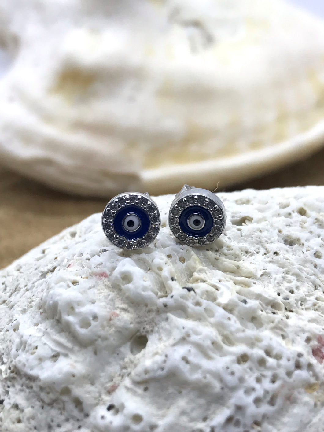 Evil Eye Mati Earrings Silver 4